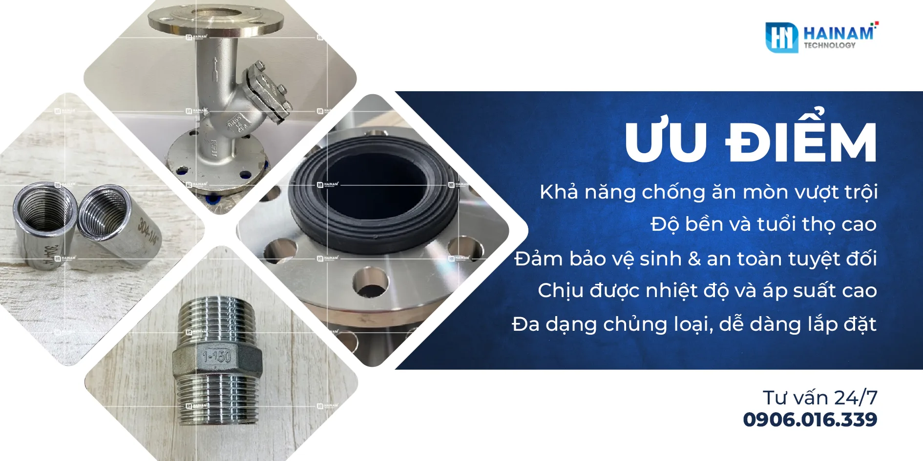 ưu điểm của phụ kiện inox công nghiệp