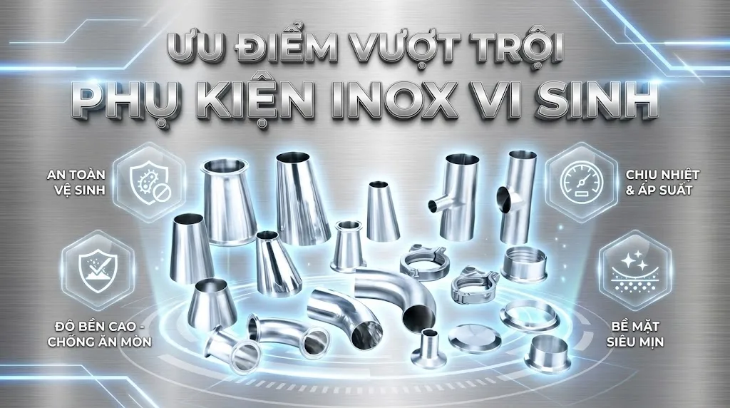 ưu điểm phụ kiện inox vi sinh