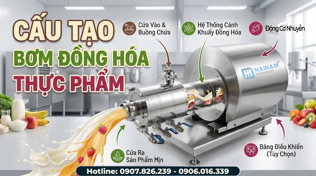 cấu tạo bơm đồng hóa thực phẩm