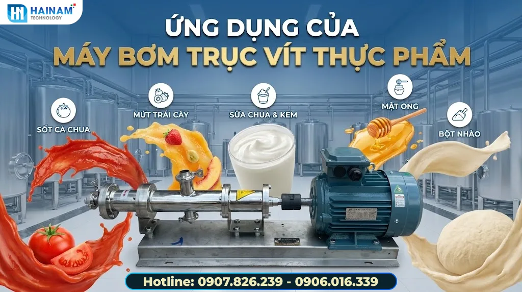 ứng dụng phổ biến bơm trục vít thực phẩm