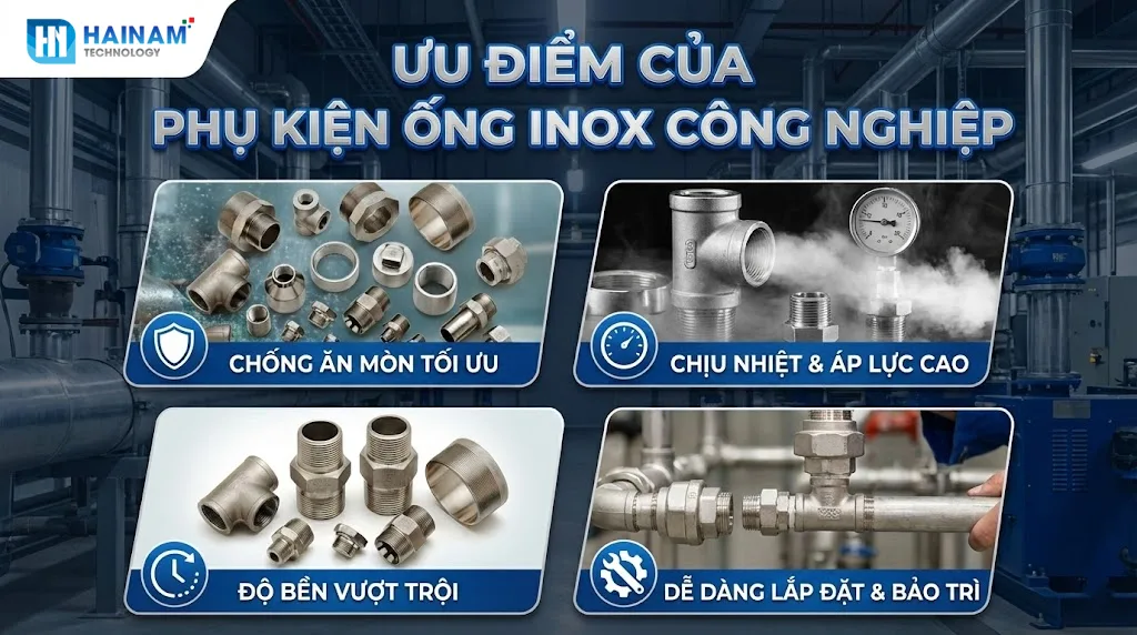 ưu điểm của phụ kiện ống inox công nghiệp