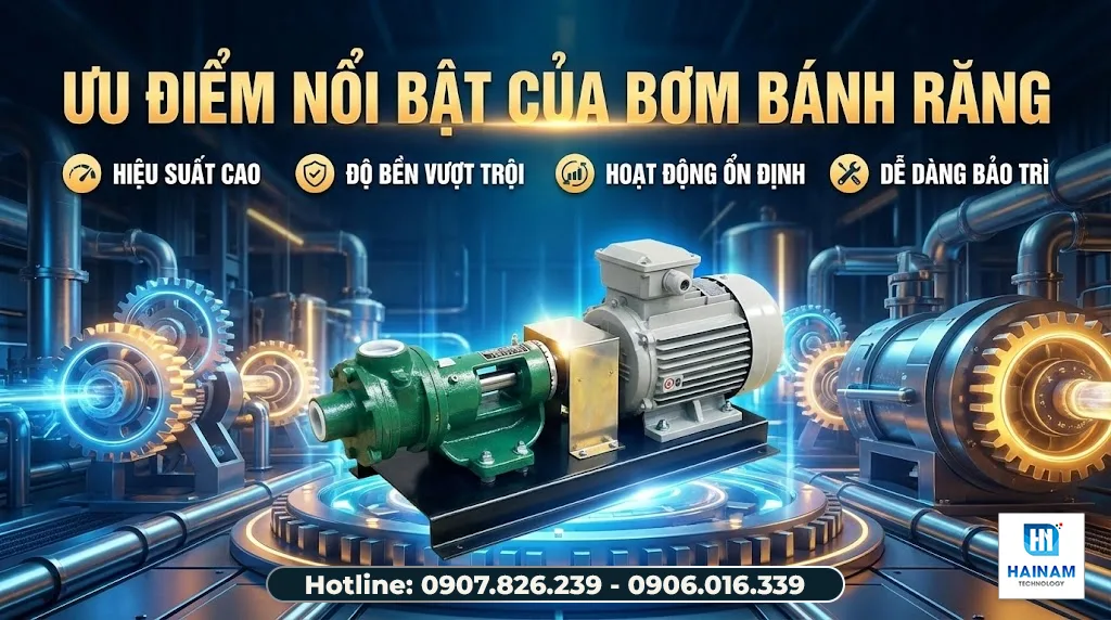 ưu diểm nổi bật của bơm bánh răng