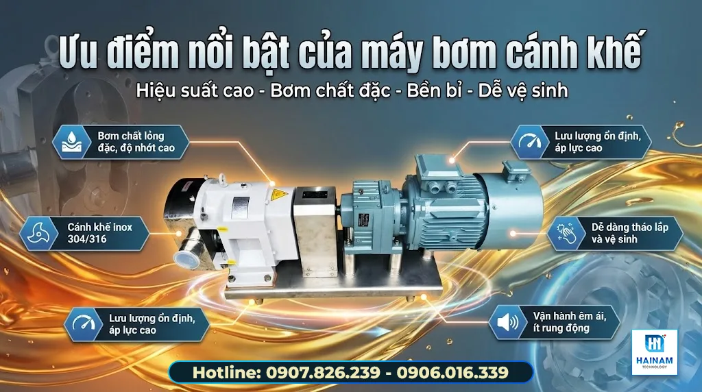 ưu điểm nổi bật của máy bơm cánh khế