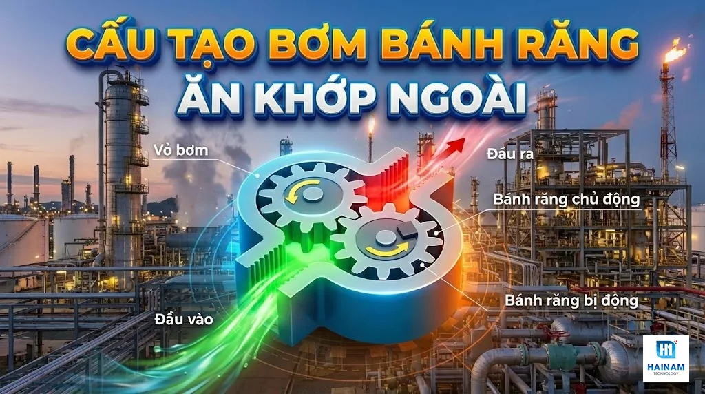 cấu tạo bơm bánh răng ăn khớp ngoài