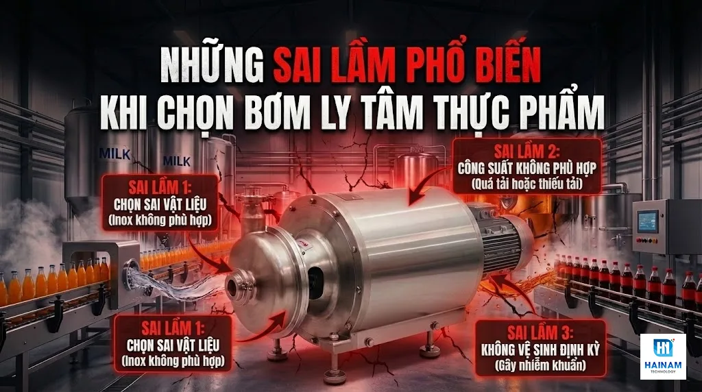 những sai lầm khi chọn bơm ly tâm thực phẩm