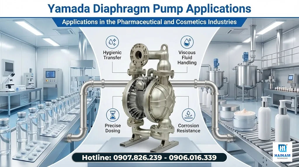 ứng dụng bơm màng Yamada trong ngành dược phẩm và mỹ phẩm