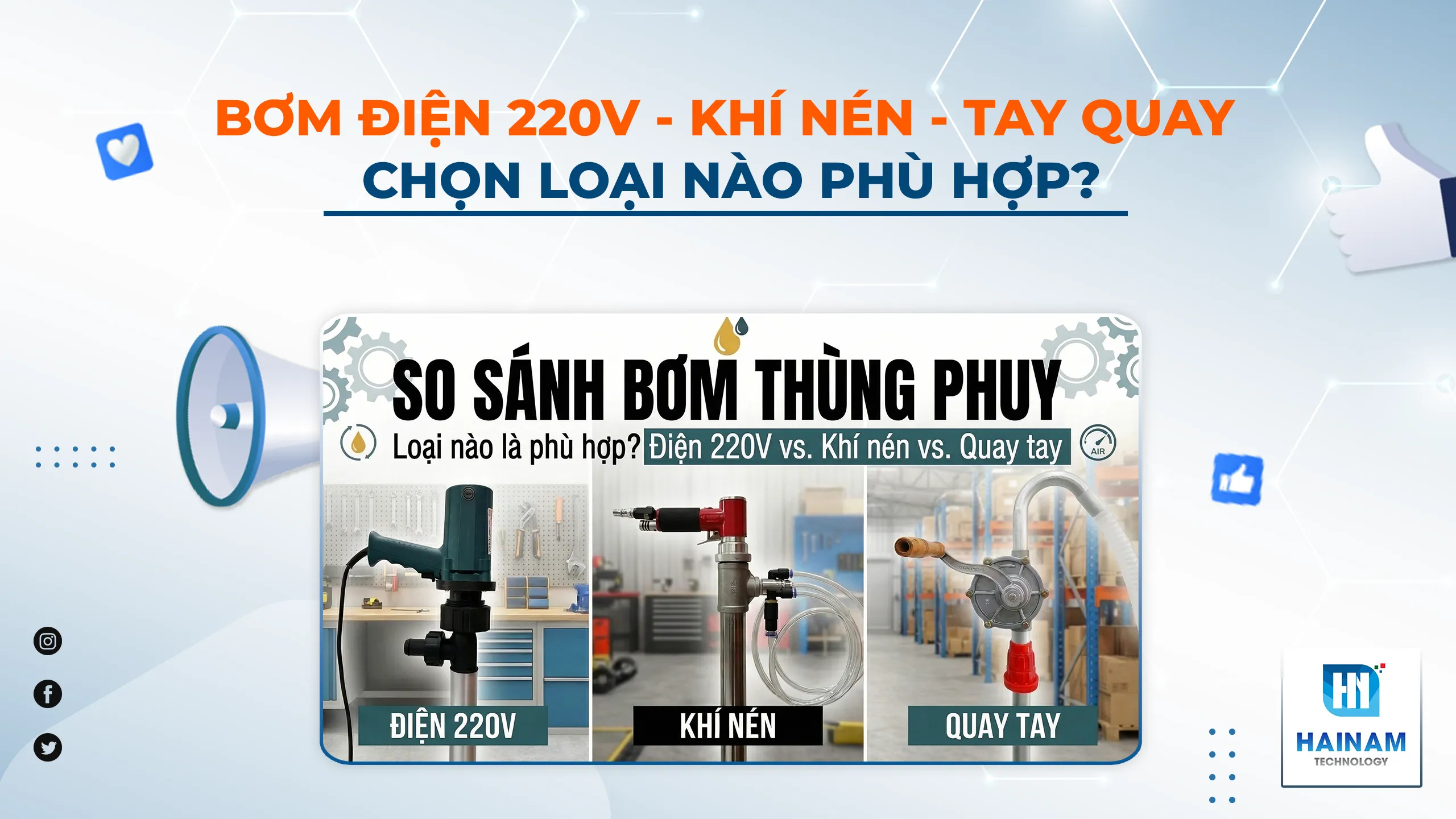 Bơm Thùng Phuy 220V, Khí Nén, Tay Quay – Chọn Loại Nào Phù Hợp?