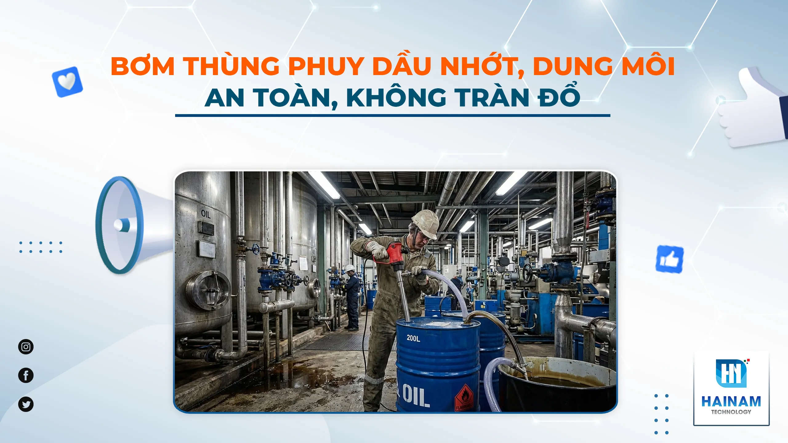 Bơm Dầu Nhớt, Dung Môi Bằng Bơm Thùng Phuy – Giải Pháp An Toàn Và Hiệu Quả Cho Nhà Máy