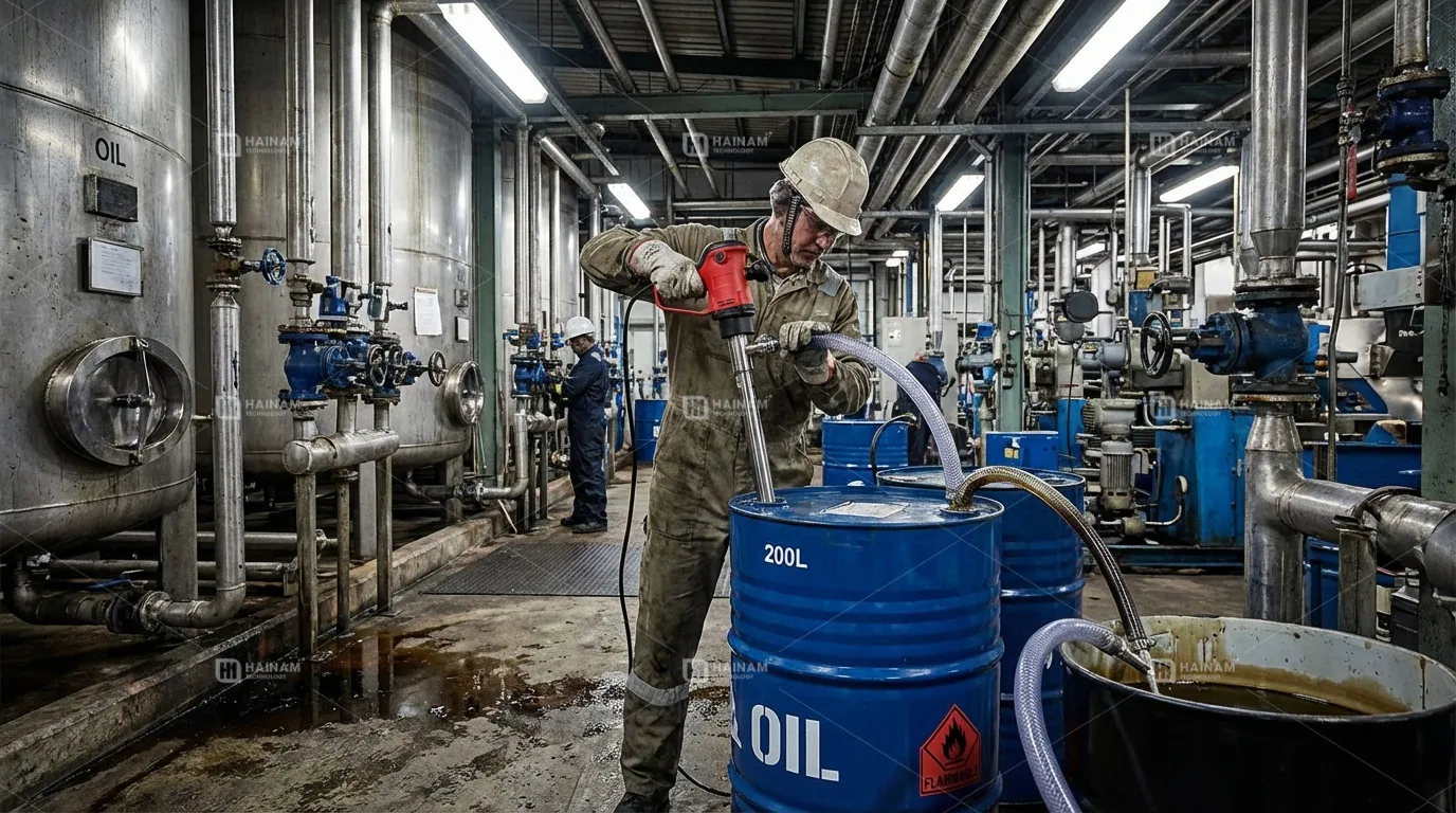 bơm thùng phuy điện bơm dầu nhớt thùng phuy 200l