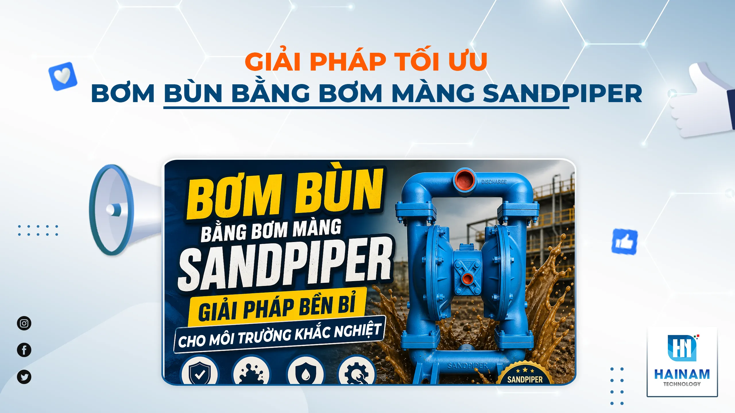 Bơm Bùn Bằng Bơm Màng Sandpiper – Giải Pháp Bền Bỉ Cho Môi Trường Khắc Nghiệt