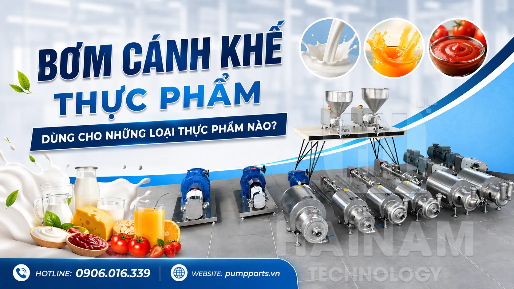 bơm cánh khế dùng cho loại thực phẩm nảo