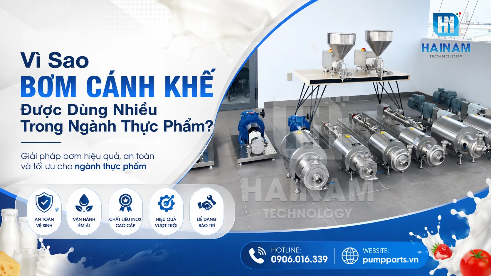 bơm cánh khế trong ngành thực phẩm