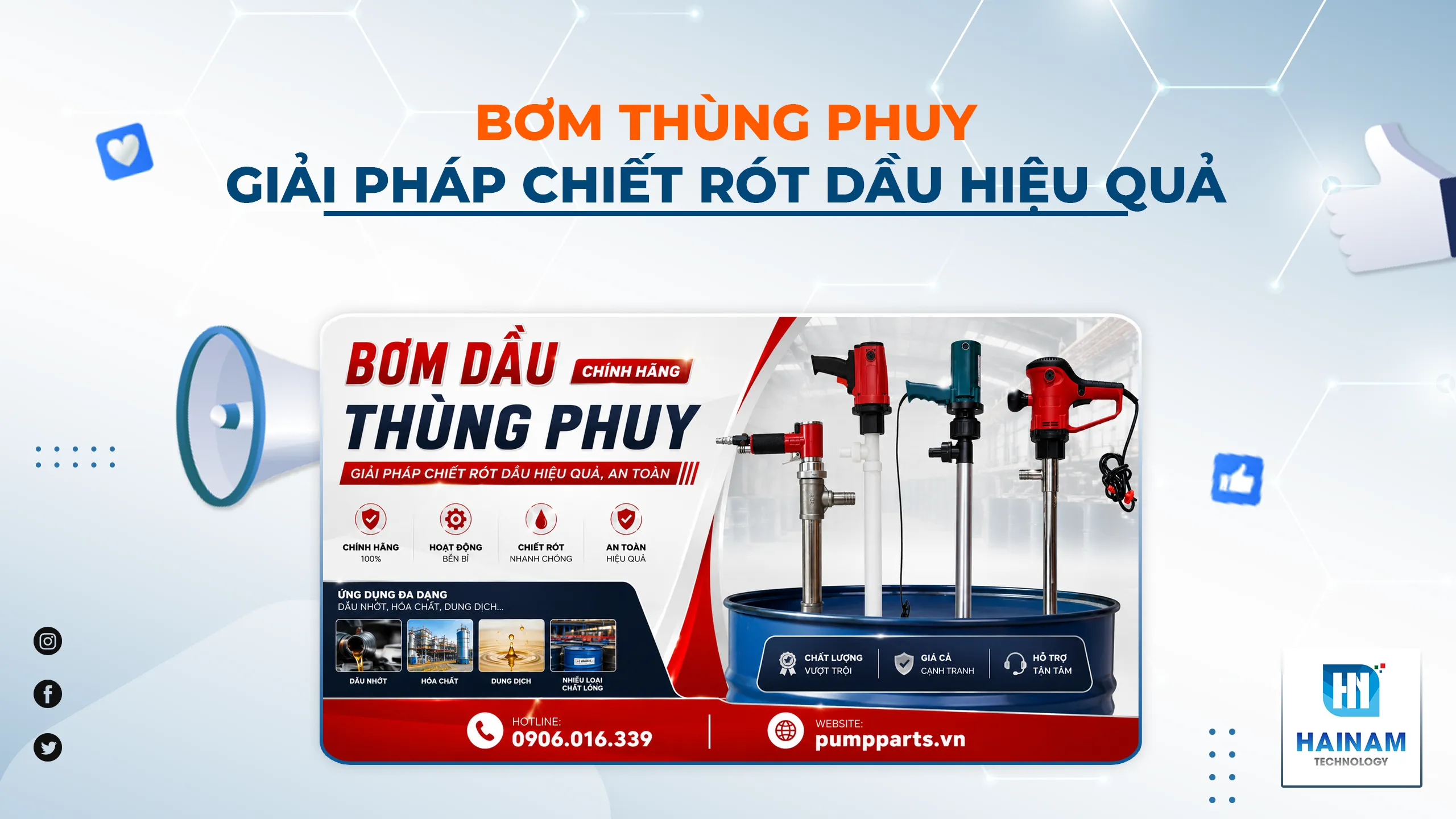 Bơm Dầu Thùng Phuy Chính Hãng – Giải Pháp Chiết Rót Dầu Hiệu Quả, An Toàn