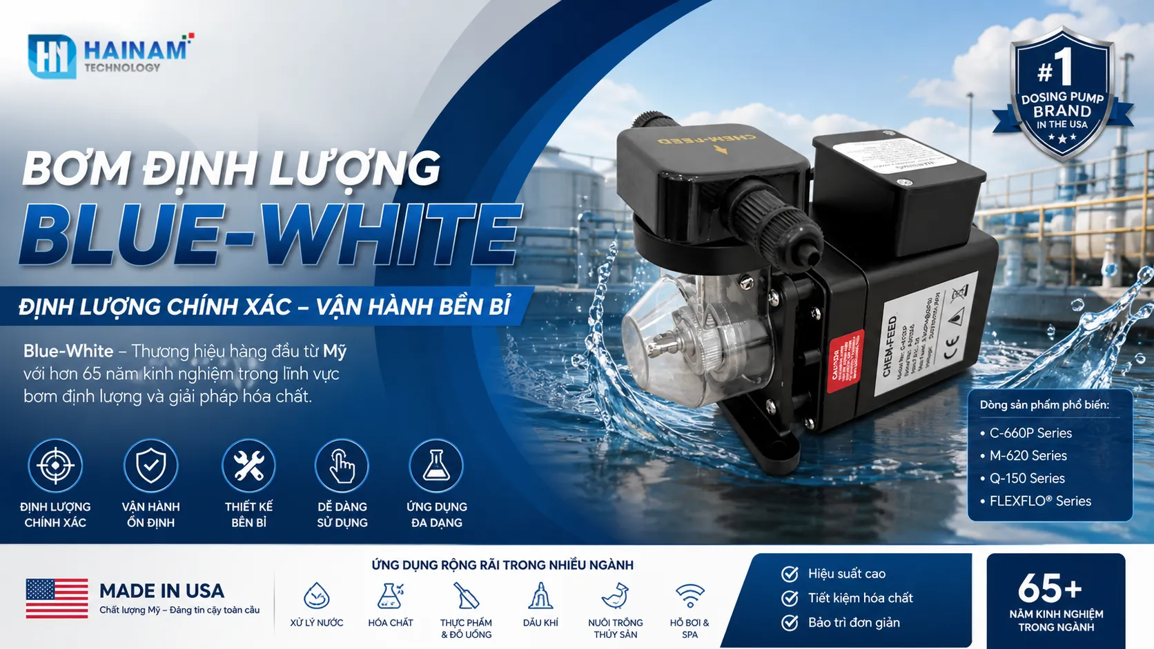 bơm định lượng blue white chính hãng usa