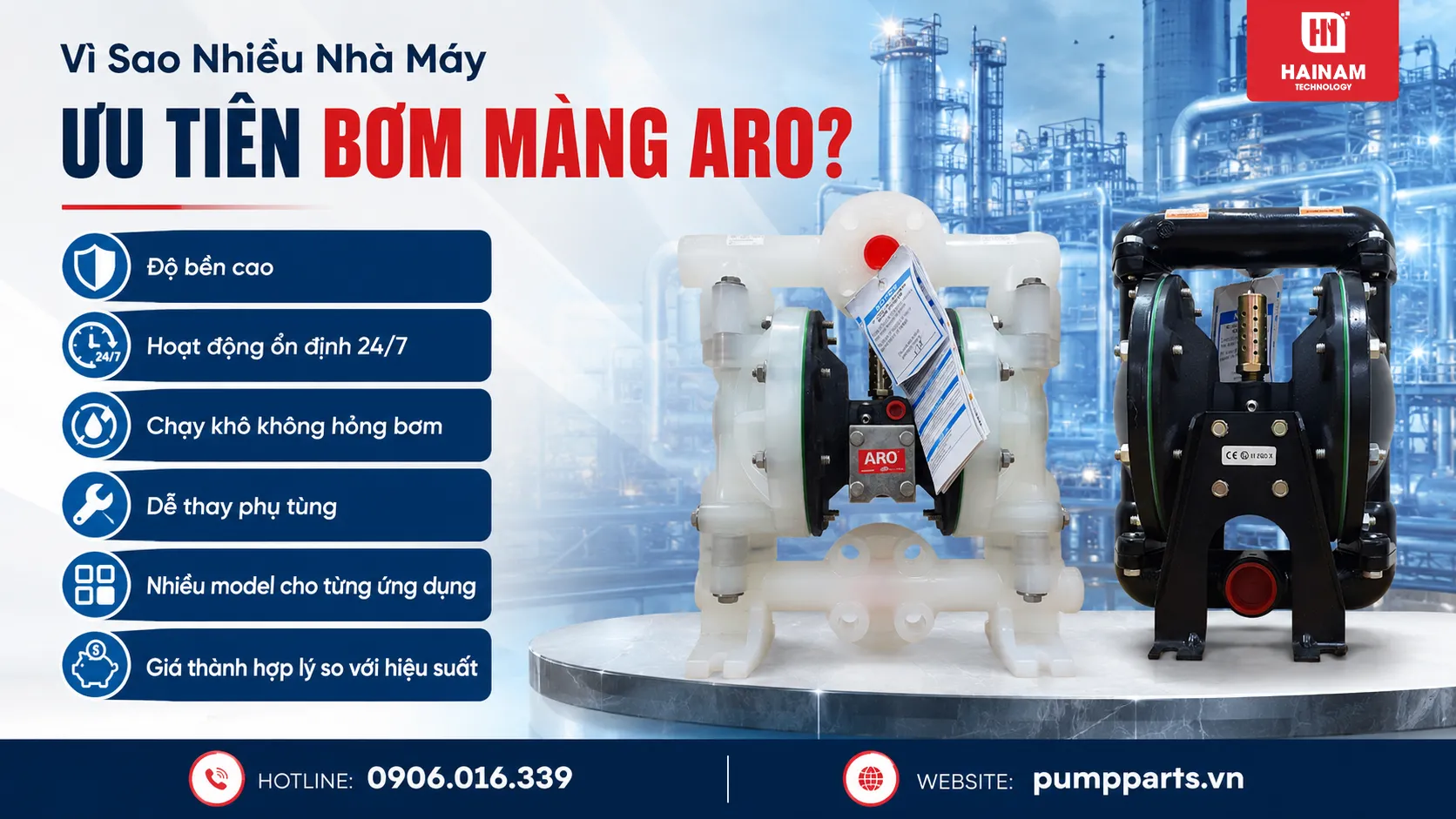 bơm màng aro hiệu suất cao