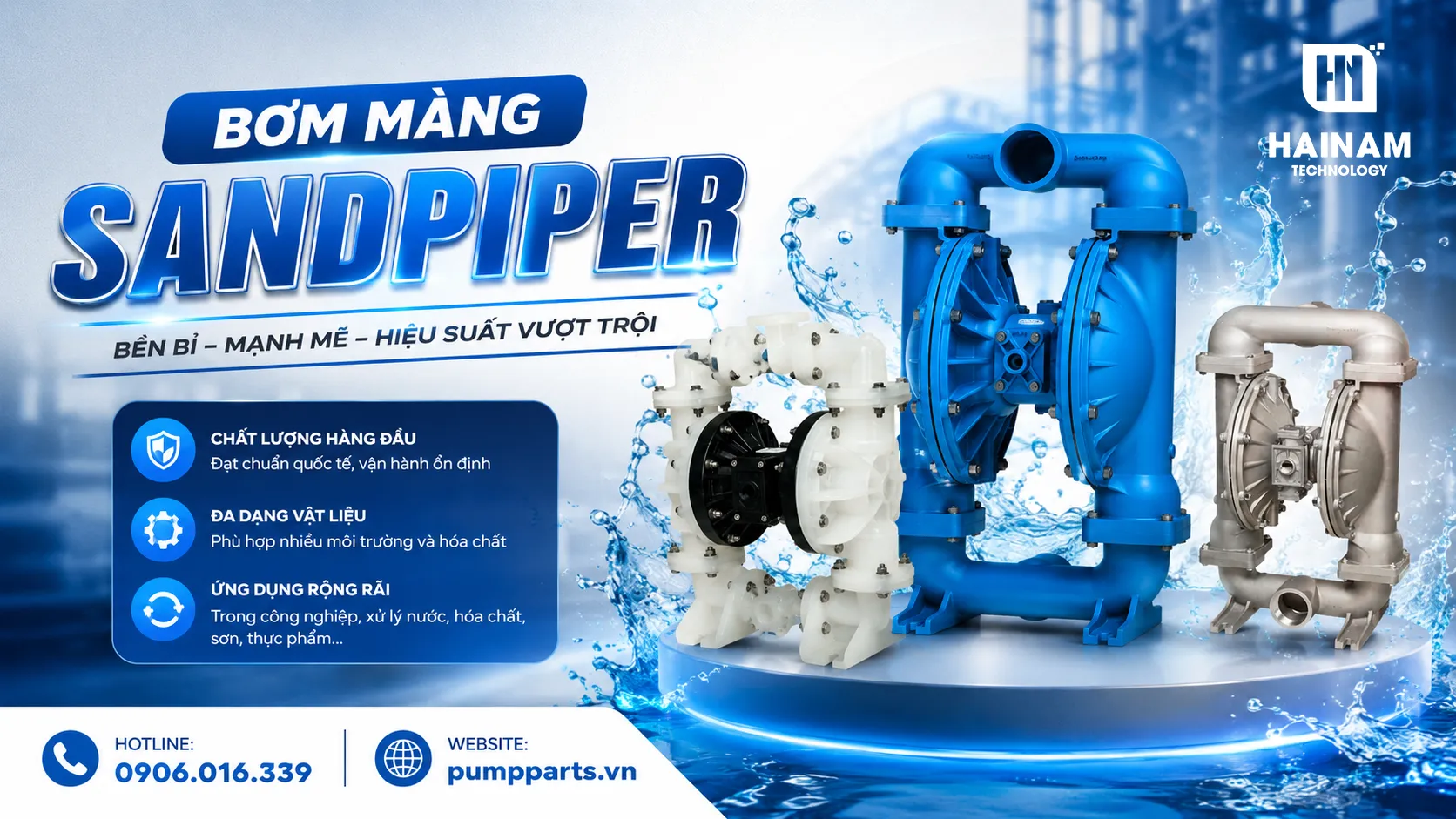 bơm màng khí nén sandpiper chính hãng
