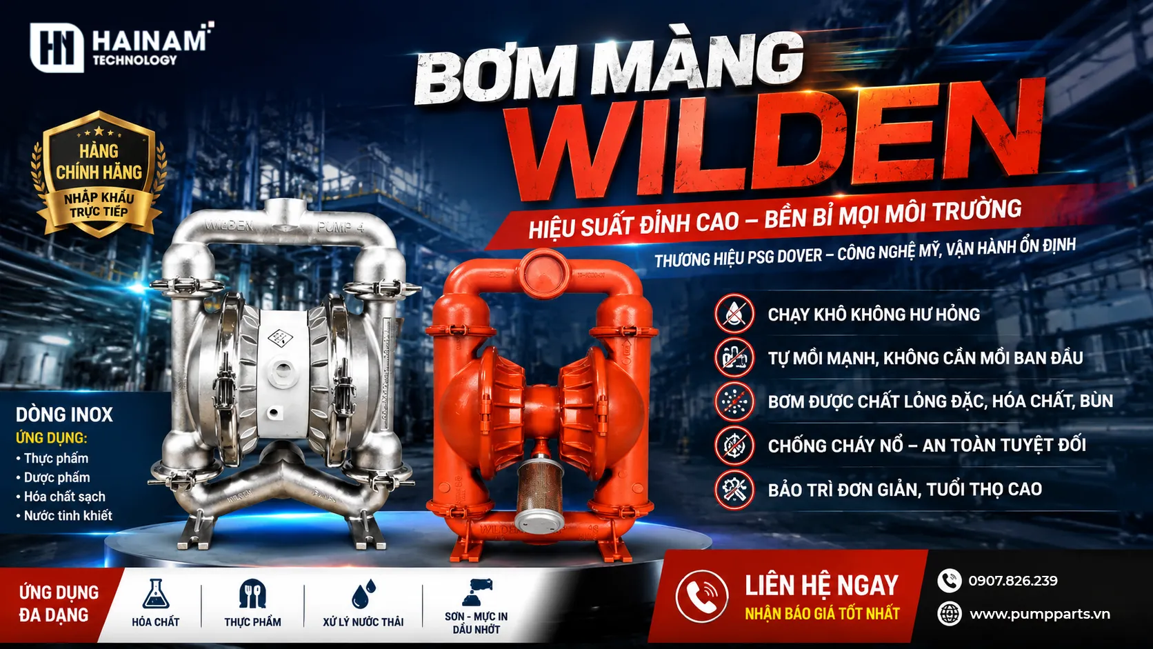 bơm màng Wilden chính hãng PSG Dover