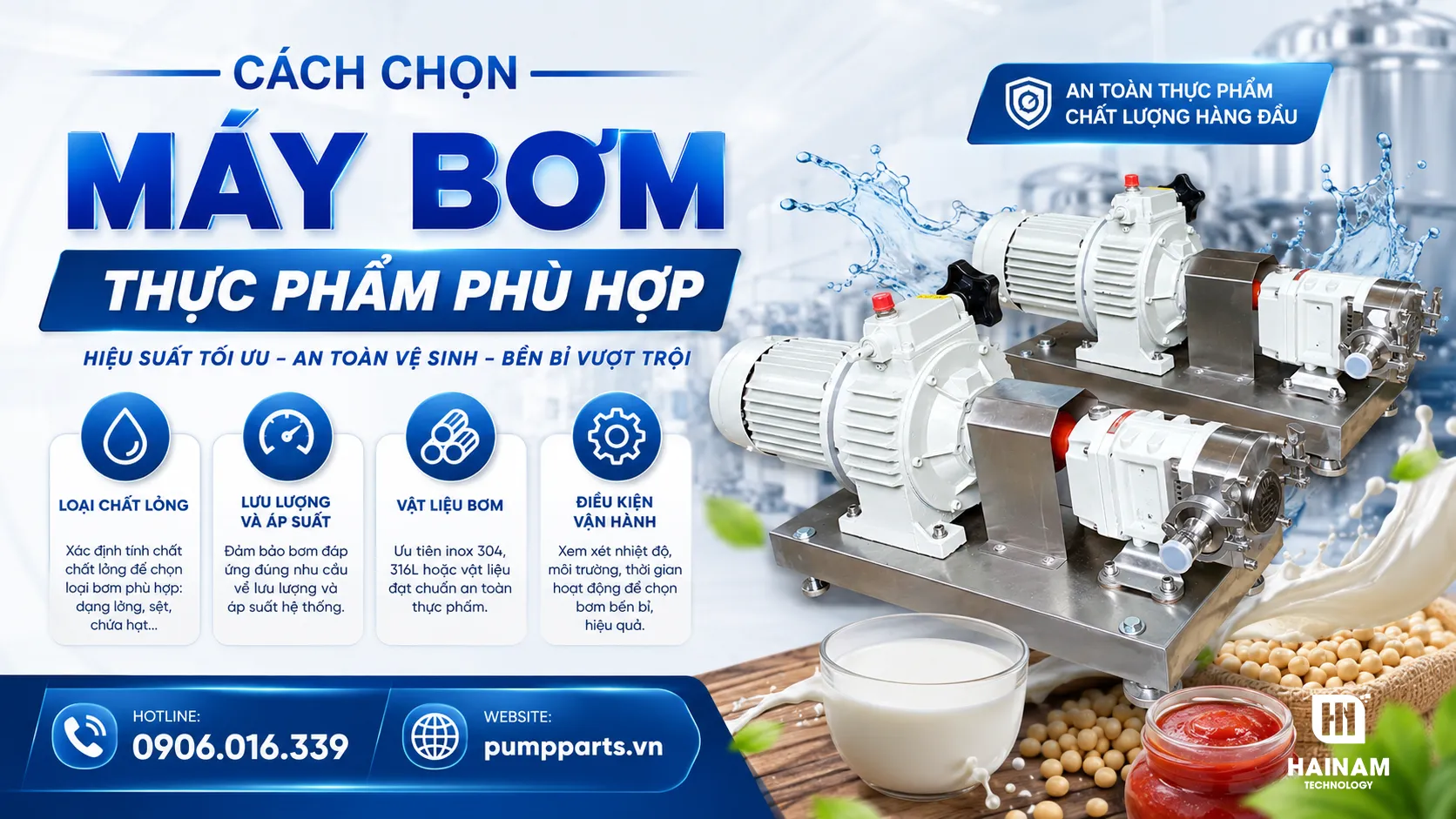 cách chọn máy bơm thực phẩm phù hợp