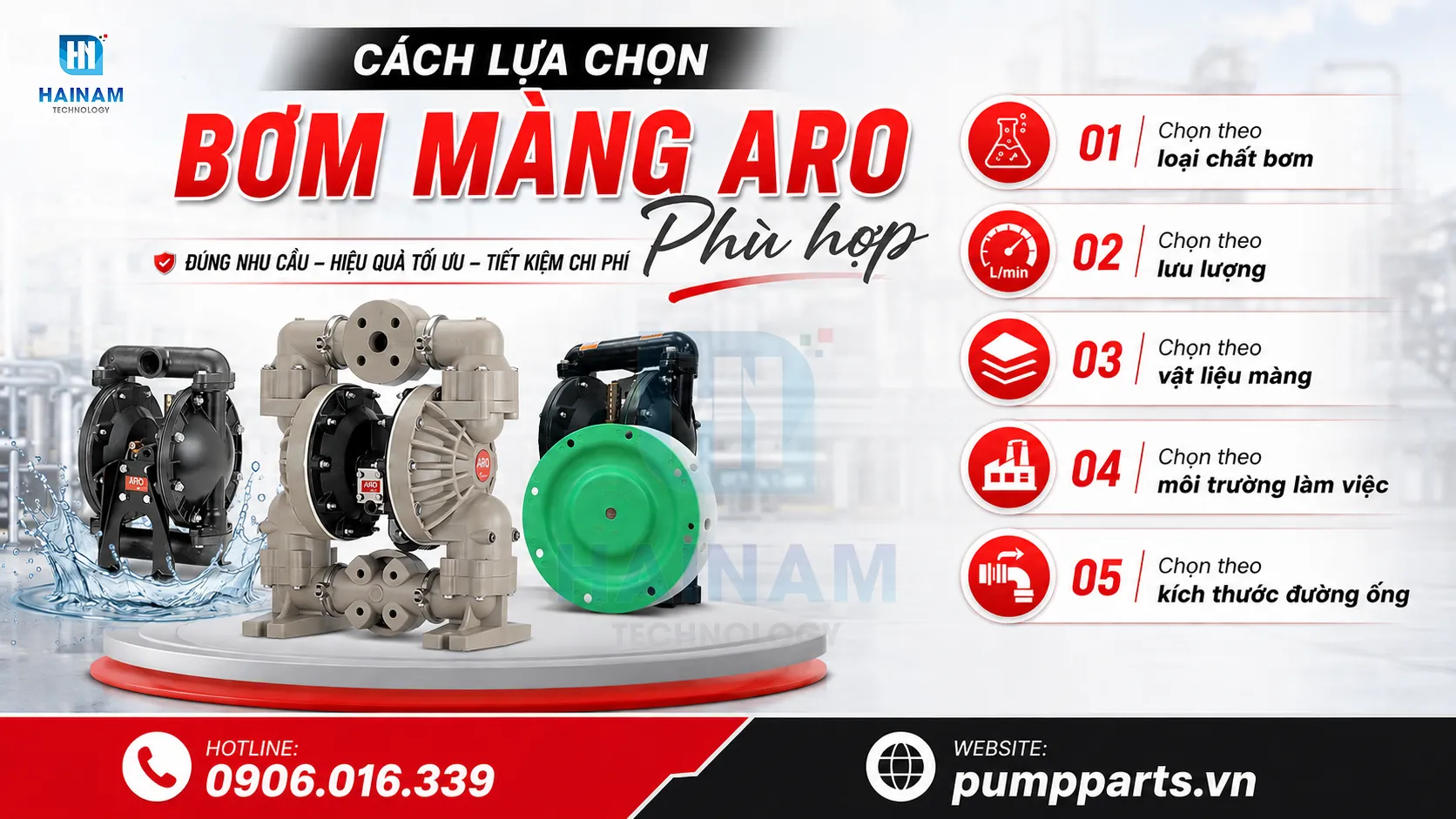 cách lựa chọn bơm màng aro phù hợp