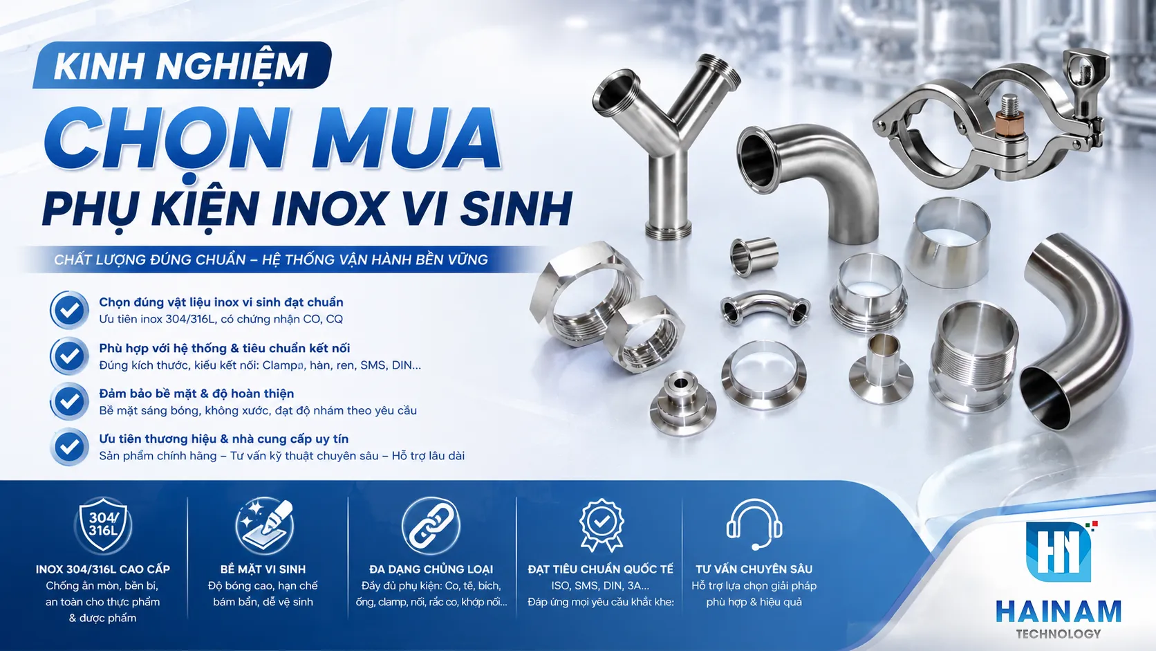 kinh nghiệm chọn mua phụ kiện inox vi sinh