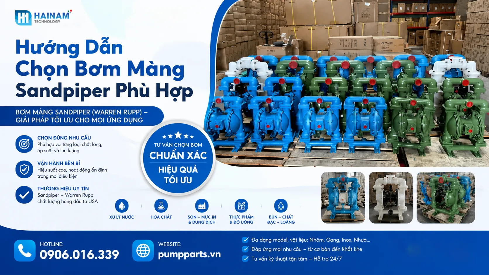 hướng dẫn chọn bơm màng sandpiper phù hợp