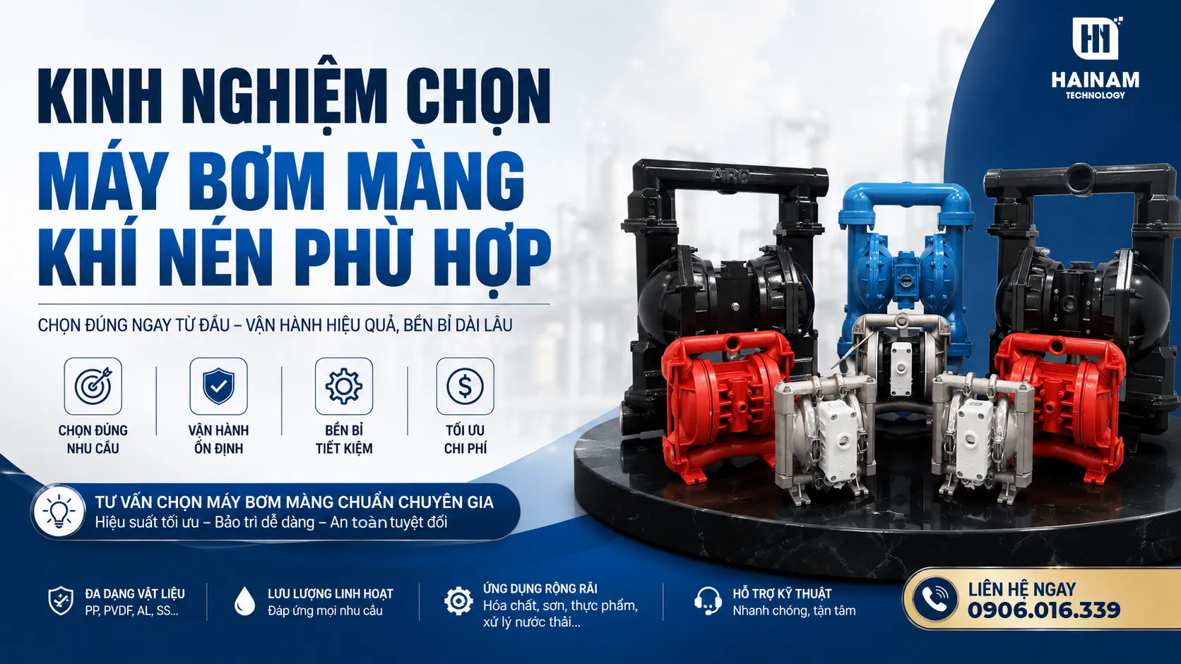 kinh nghiệm mua máy bơm màng khí nén phù hợp