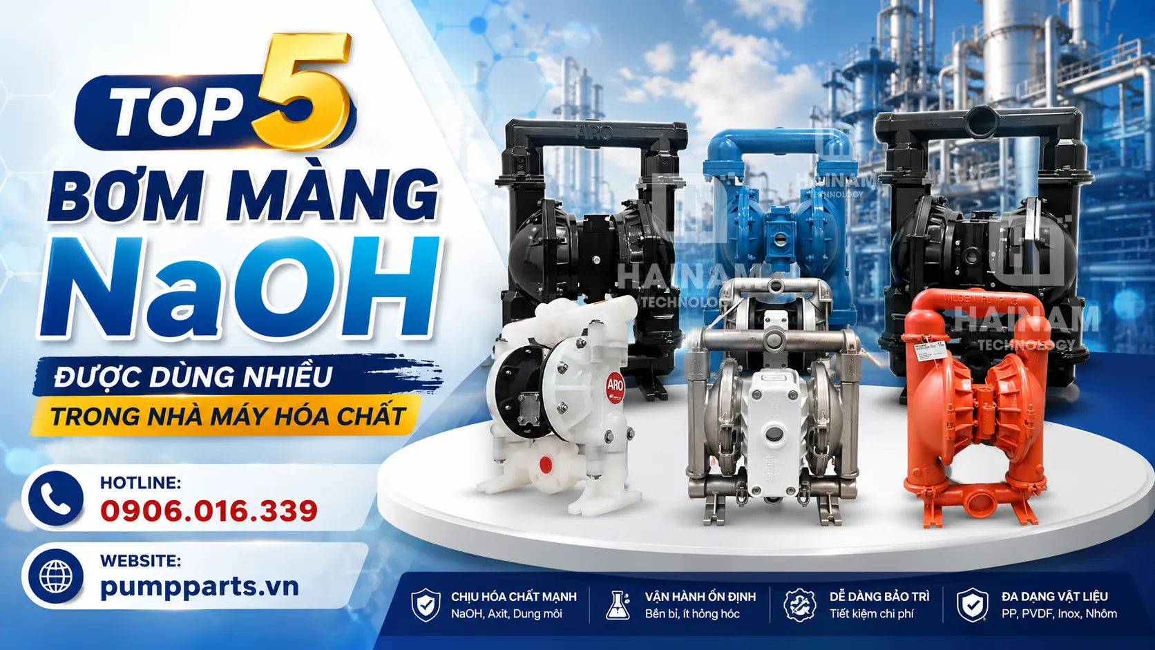 máy bơm màng naoh chính hãng