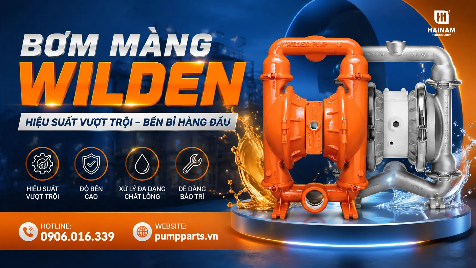 máy bơm màng wilden chính hãng, độ bền cao, giá tốt 2026