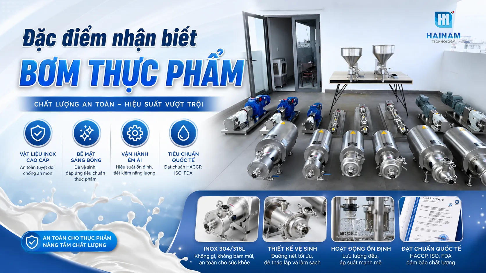 máy bơm thực phẩm chất lượng an toàn