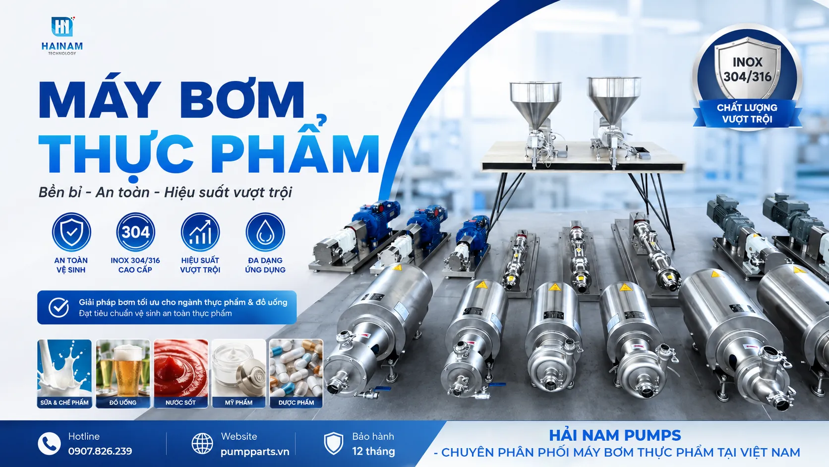 mua máy bơm thực phẩm chính hãng, chất lượng tại Hải Nam Pumps