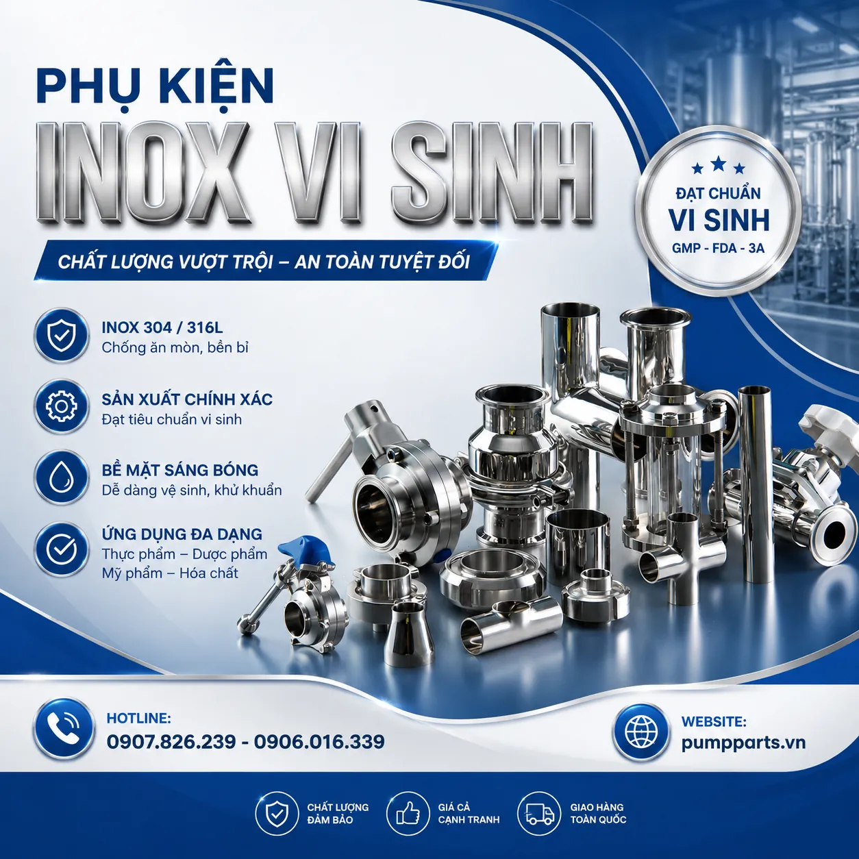HẢI Nam Pumps - Chuyên cung cấp phụ kiện inox vi sinh chính hãng