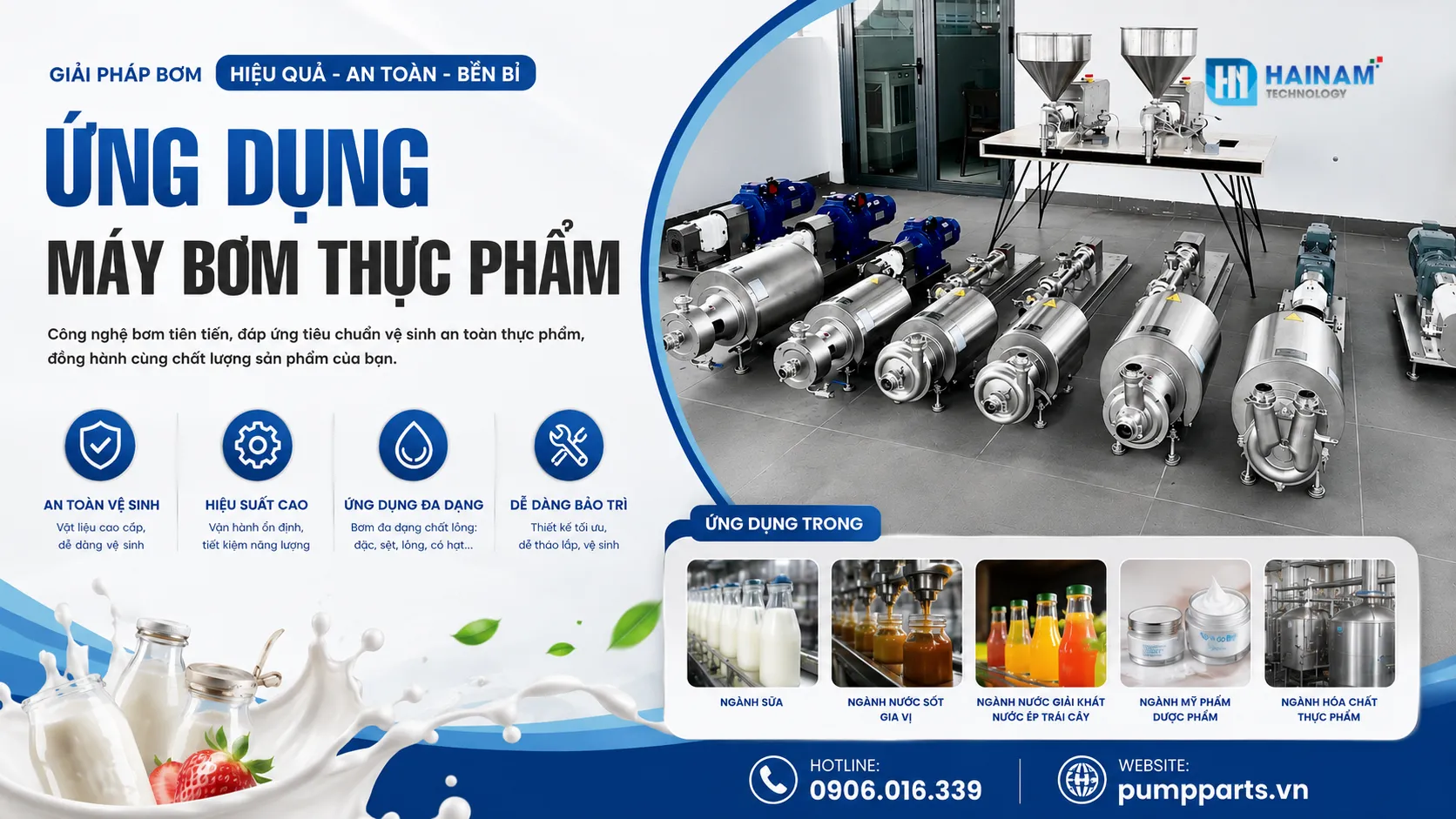 ứng dụng máy bơm thực phẩm trong công nghiệp