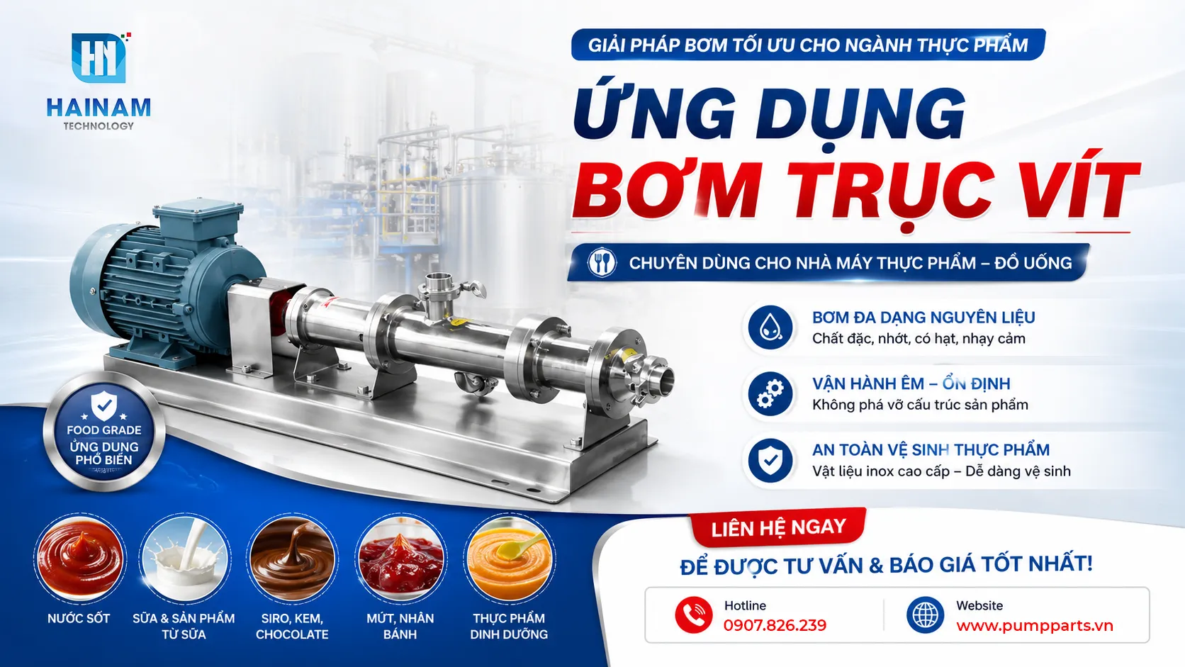 ứng dụng thực tế của máy bơm trục vít
