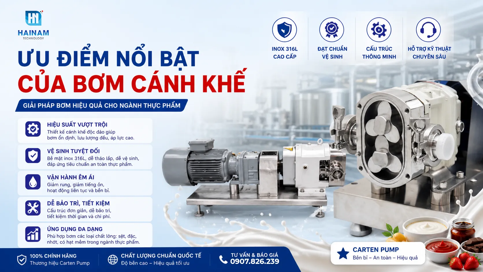 ưu điểm nổi bật bơm cánh khế carten pump