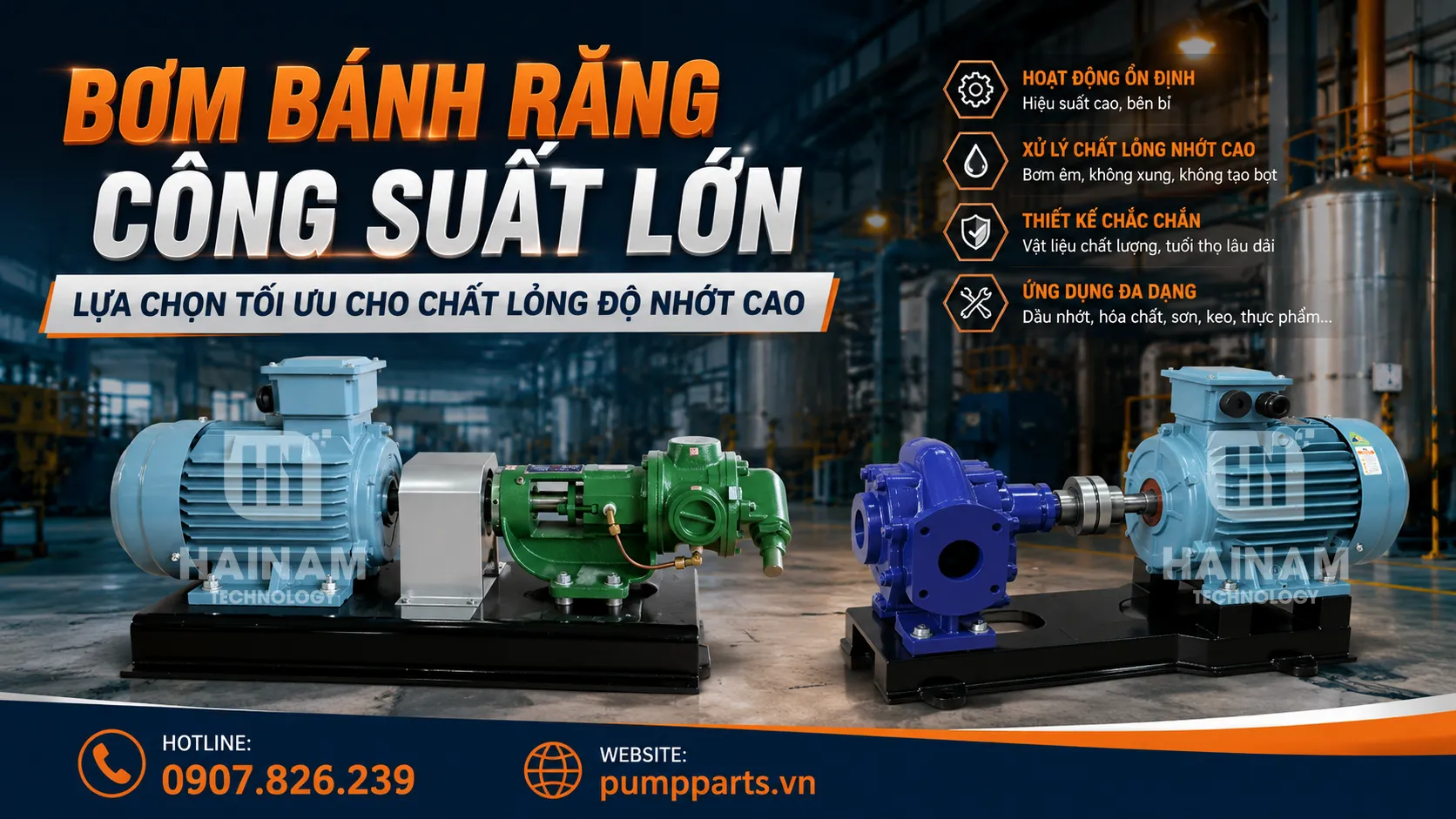 bơm bánh răng công suất lớn là gì