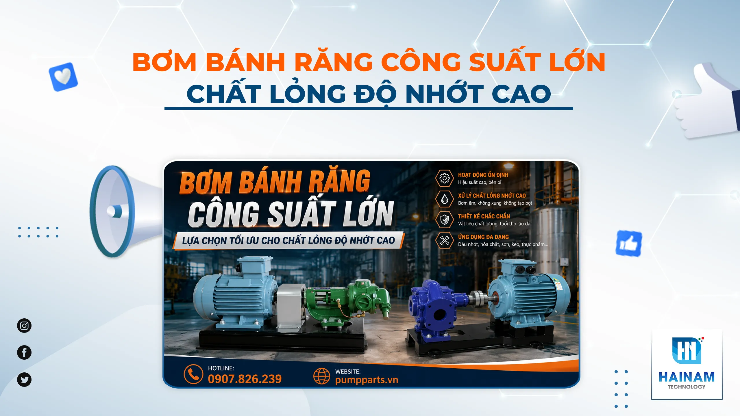 Bơm Bánh Răng Công Suất Lớn – Lựa Chọn Tối Ưu Cho Chất Lỏng Độ Nhớt Cao