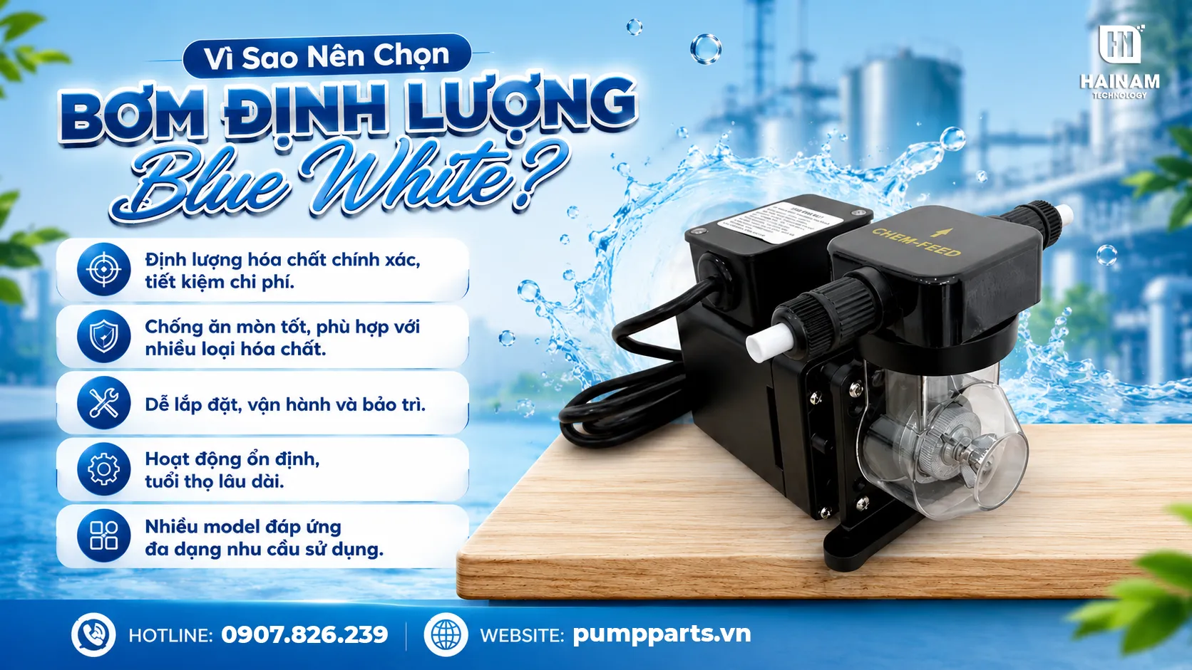 bơm định lượng blue white hiệu suất cao