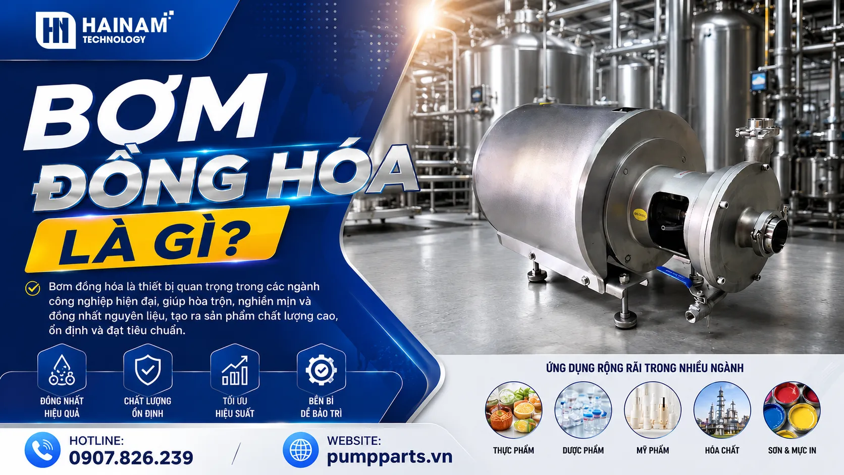 bơm đồng hóa inox vi sinh