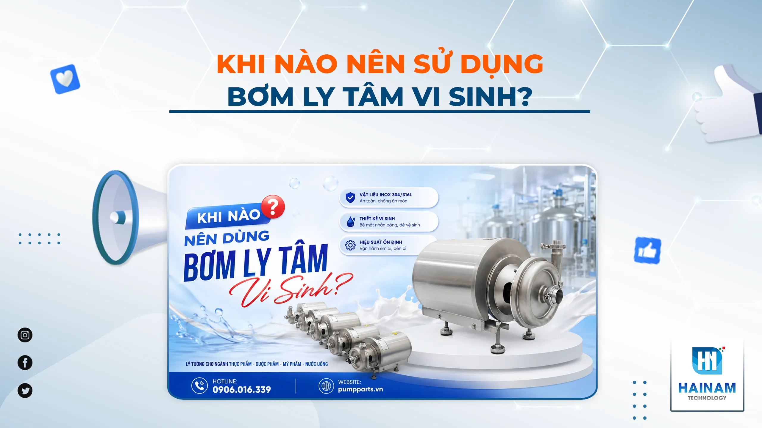 Khi Nào Nên Dùng Bơm Ly Tâm Vi Sinh? Giải Pháp Tối Ưu Cho Ngành Thực Phẩm, Dược Phẩm Và Mỹ Phẩm