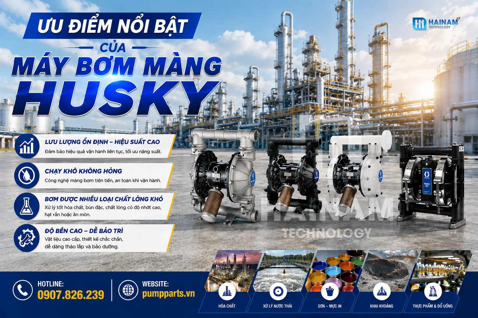 bơm màng husky hiệu suất cao
