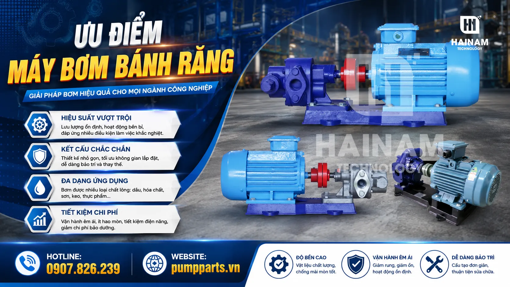 máy bơm bánh răng hiệu suất cao