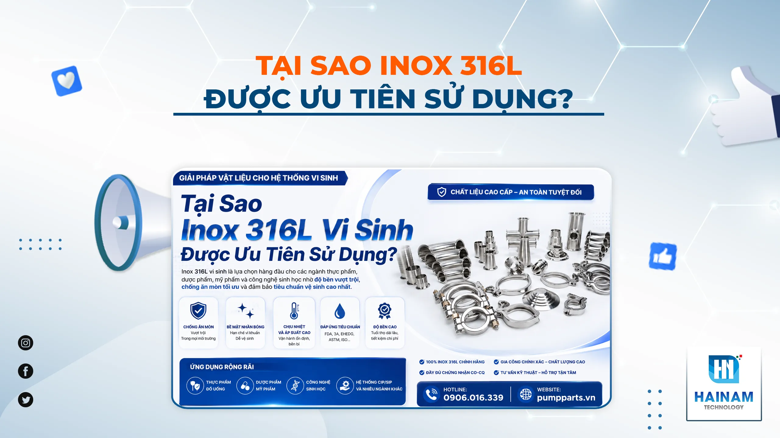 Tại Sao Inox 316L Được Dùng Trong Hệ Thống Vi Sinh?