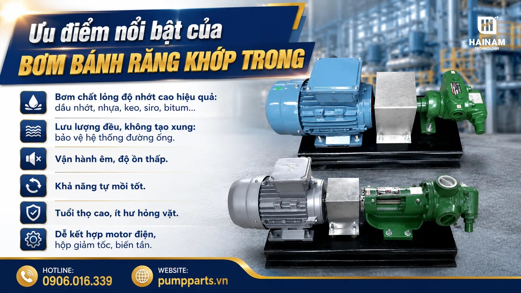 ưu điểm nổi bật của bơm bánh răng khớp trong