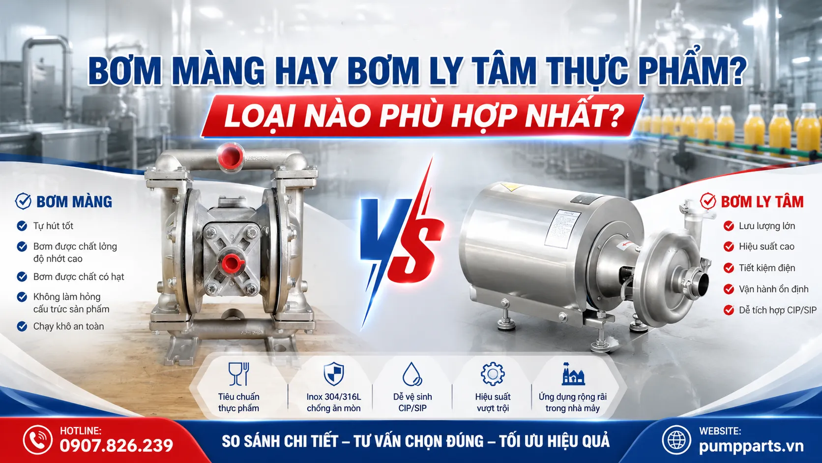 bơm màng hay bơm ly tâm loại nào phù hợp