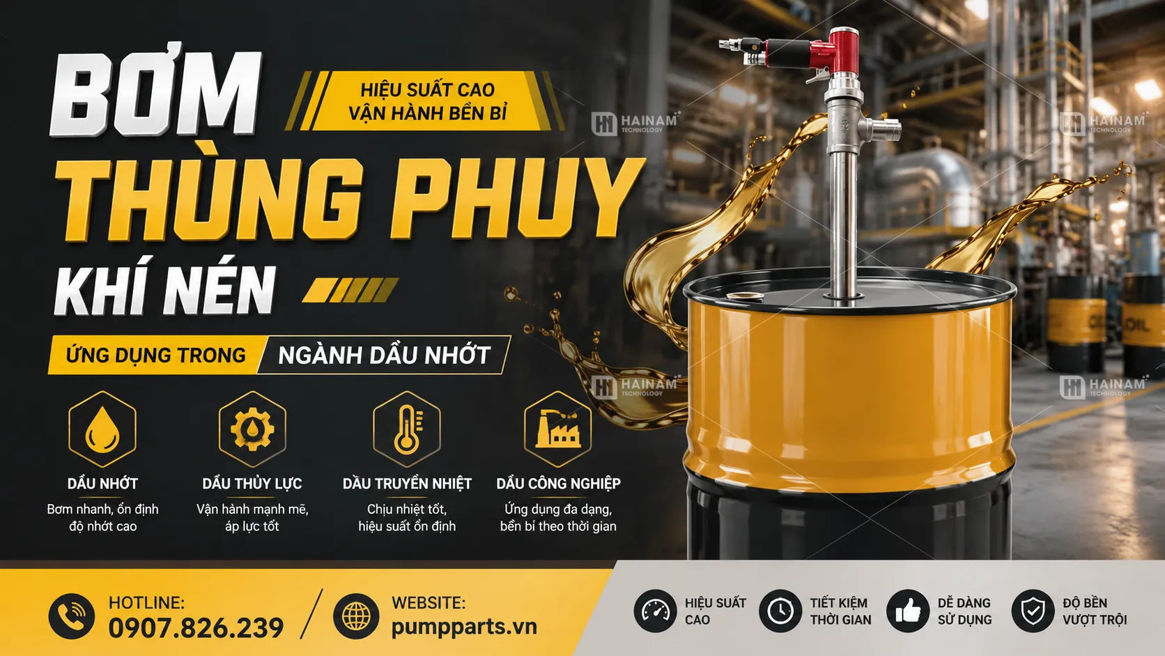 bơm thùng phuy điện bơm nhớt
