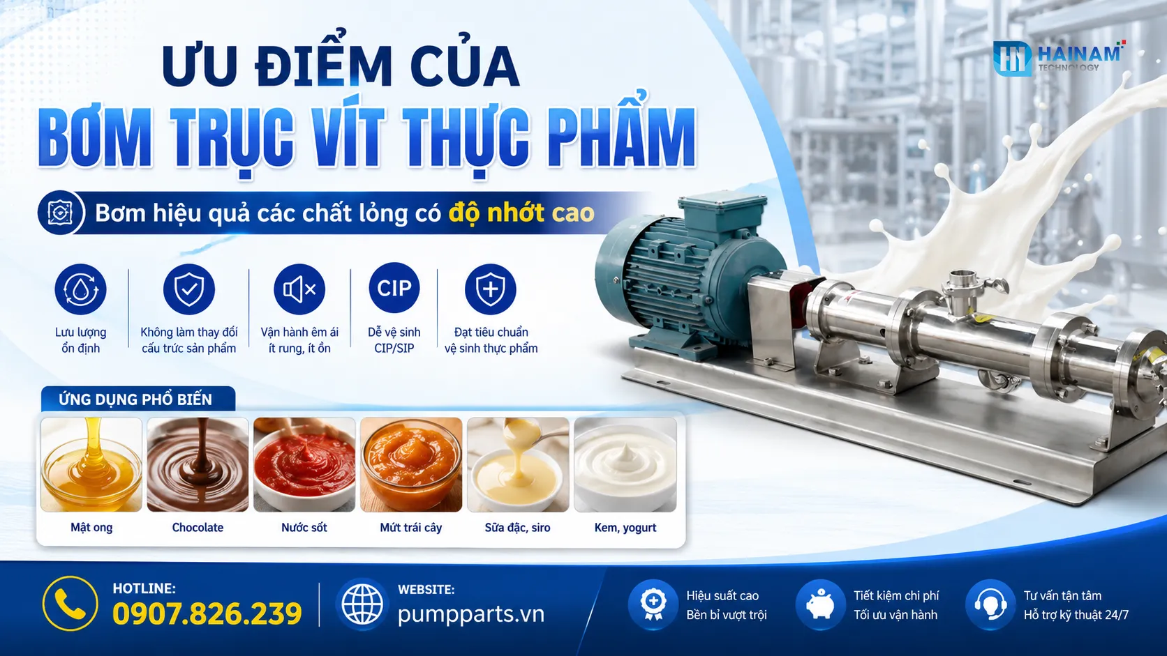 bơm trục vít bơm chất lỏng độ nhớt cao