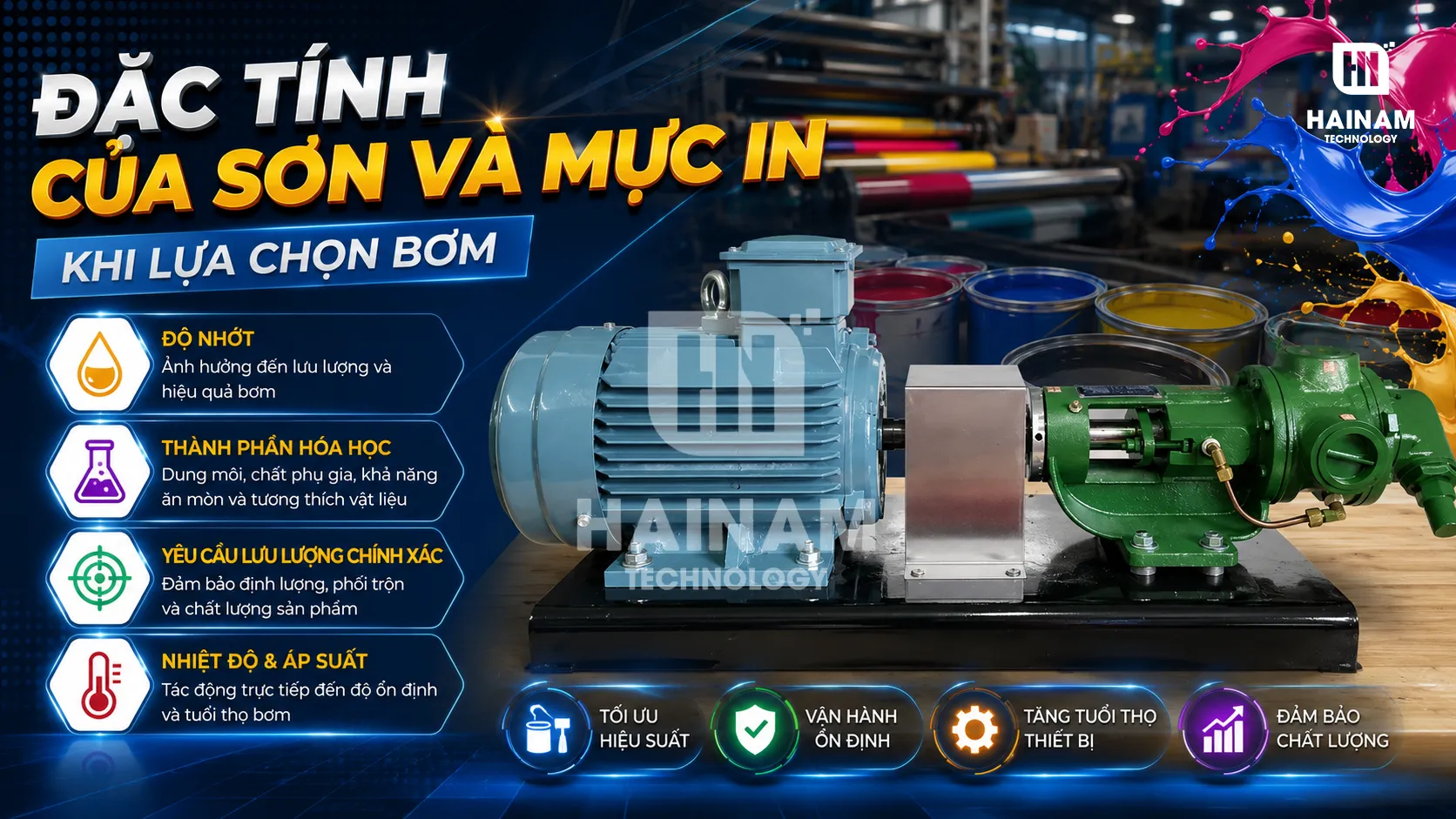 đặc tính sơn mực in khi chọn bơm bánh răng