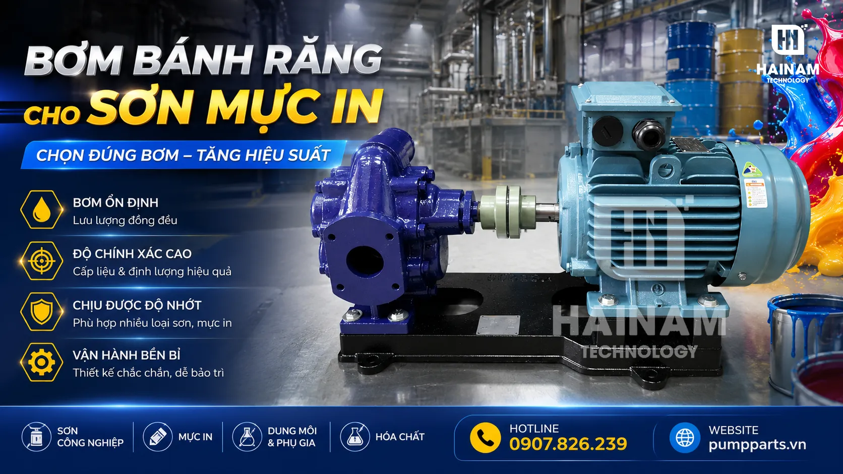 máy bơm bánh răng sơn mực in chất lượng cao