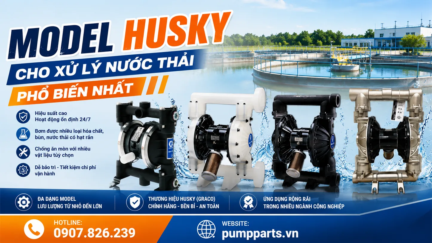 model bơm màng husky cho xử lý nươc thải