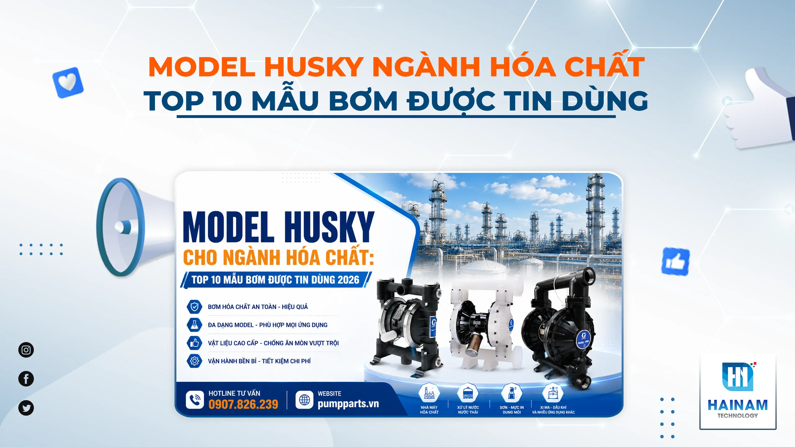 Model Husky Cho Ngành Hóa Chất: Top 10 Mẫu Bơm Được Tin Dùng 2026